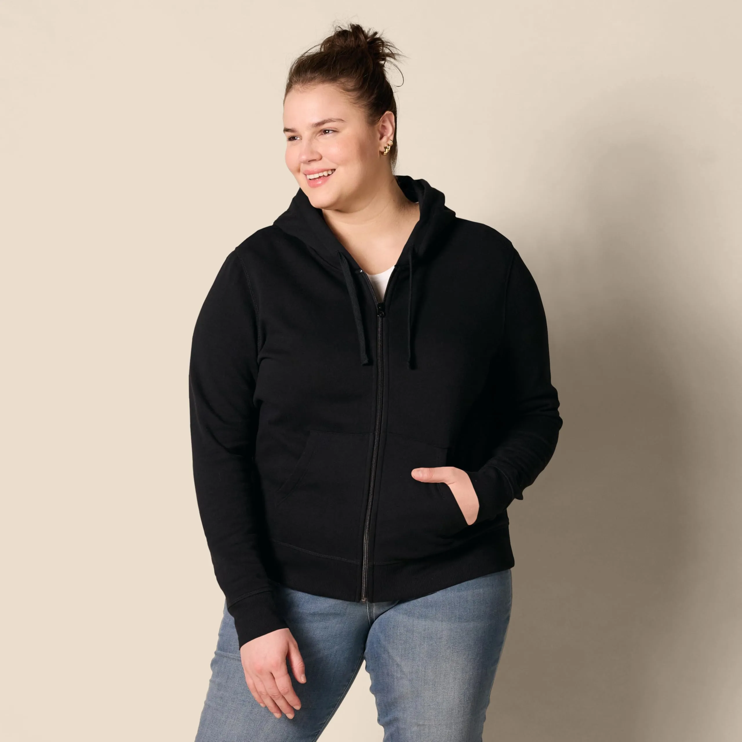 Amazon Essentials Full-zip Hoodie, Nero, Small - immagine 6