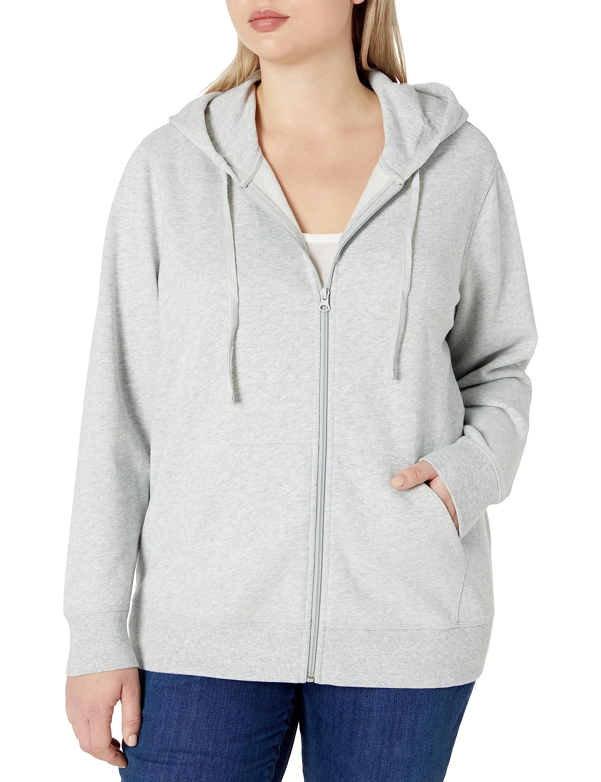 Amazon Essentials Full-zip Hoodie, Light Grey Heather, X-Large - immagine 1