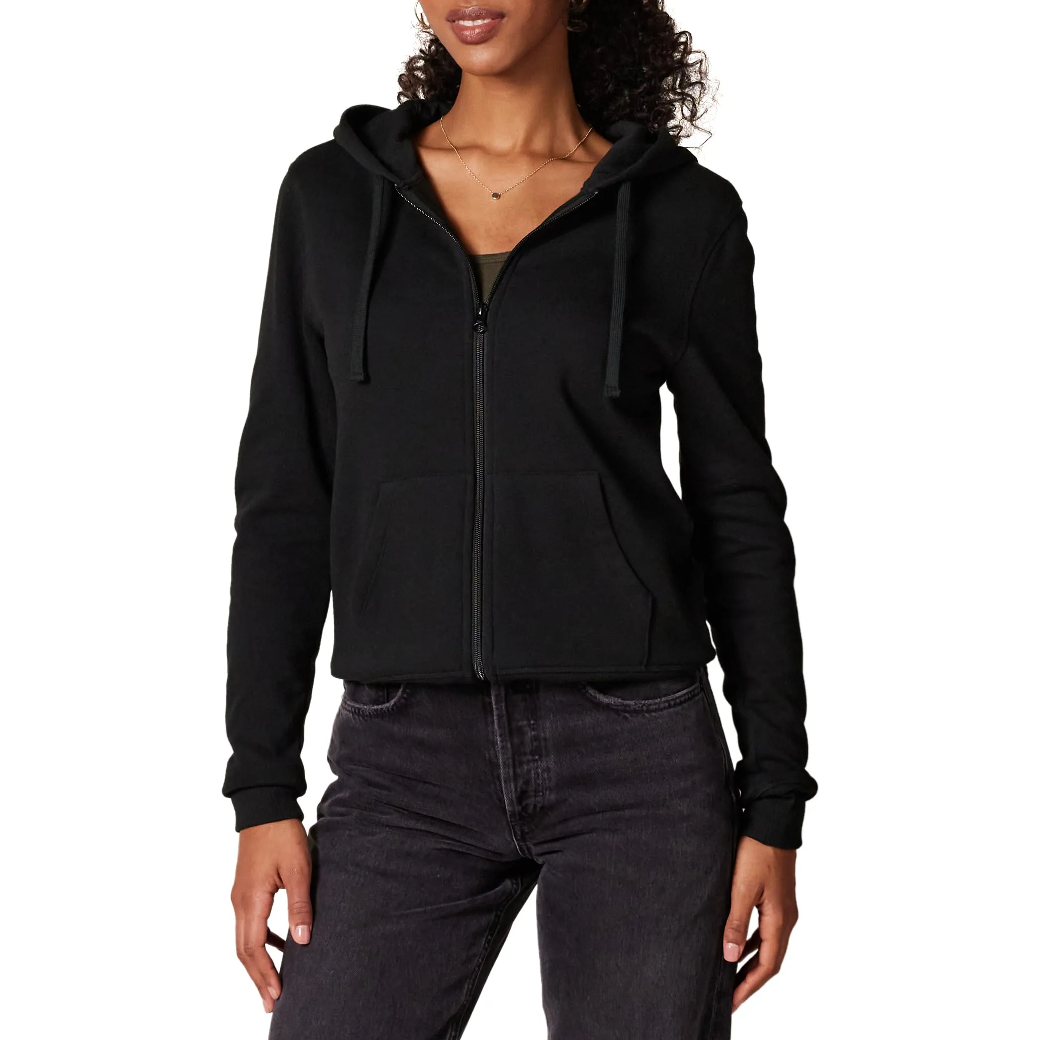 Amazon Essentials Full-zip Hoodie, Nero, Medium - immagine 1