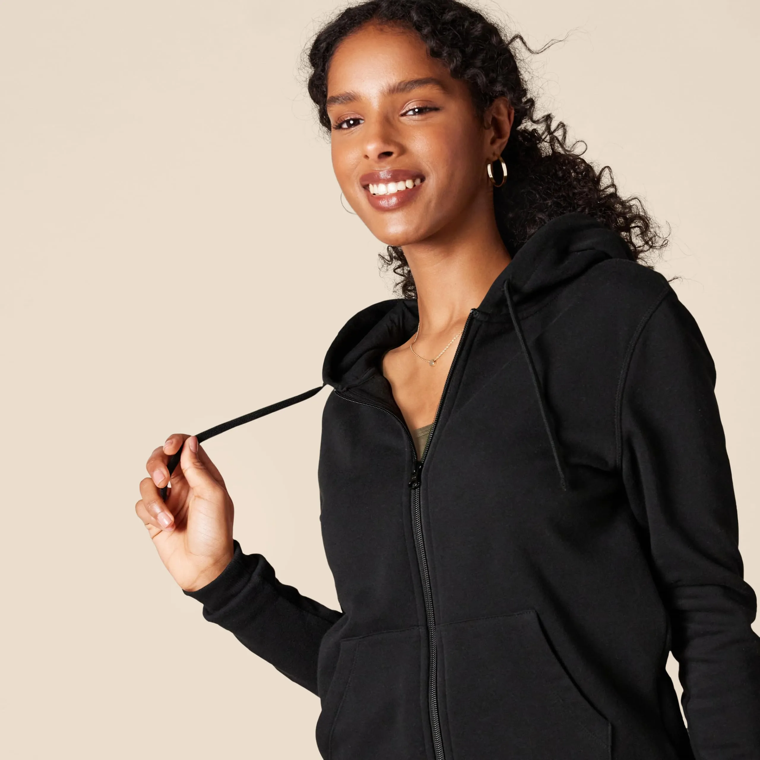 Amazon Essentials Full-zip Hoodie, Nero, Large - immagine 4