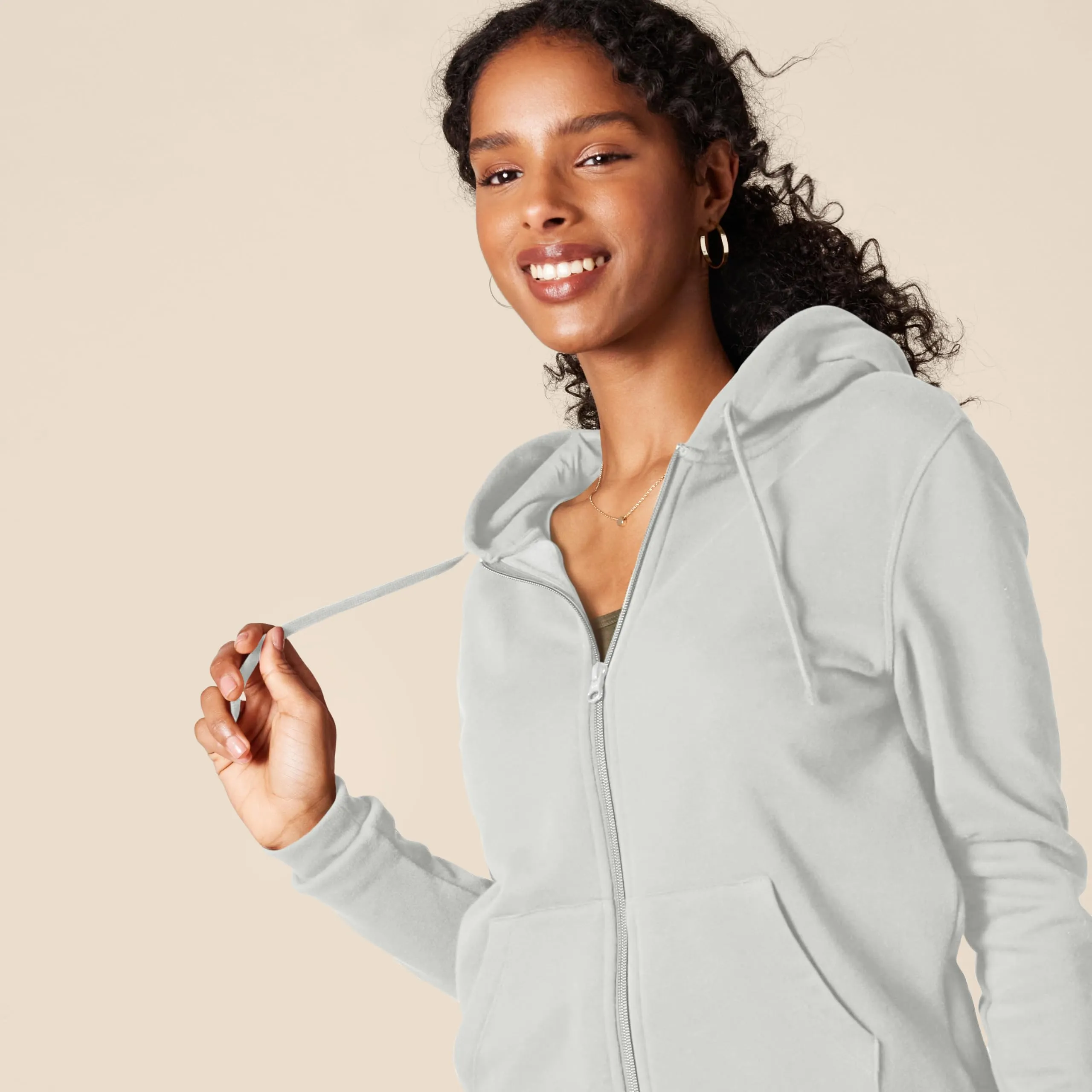 Amazon Essentials Full-zip Hoodie, Light Grey Heather, Small - immagine 4