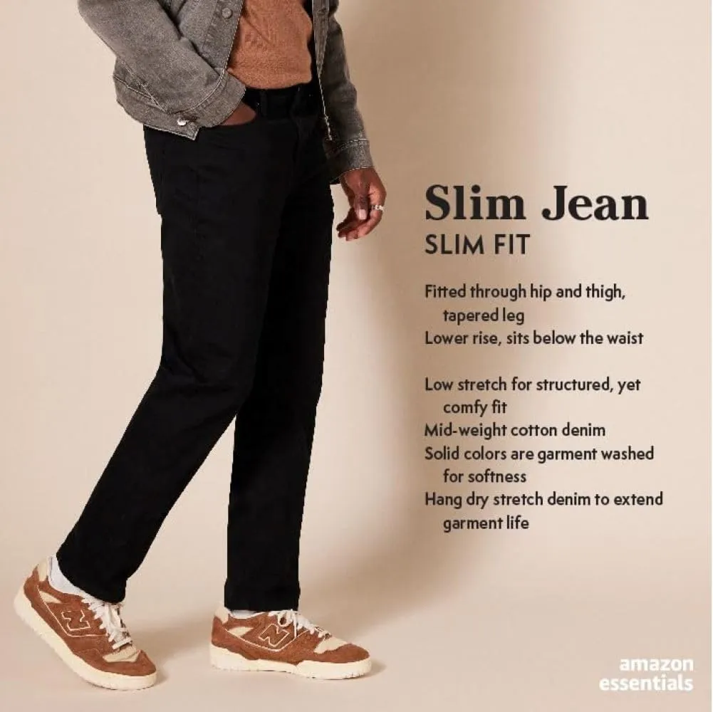 Amazon Essentials Slim Fit Jeans, Delavé Medio, 40W / 32L - immagine 2