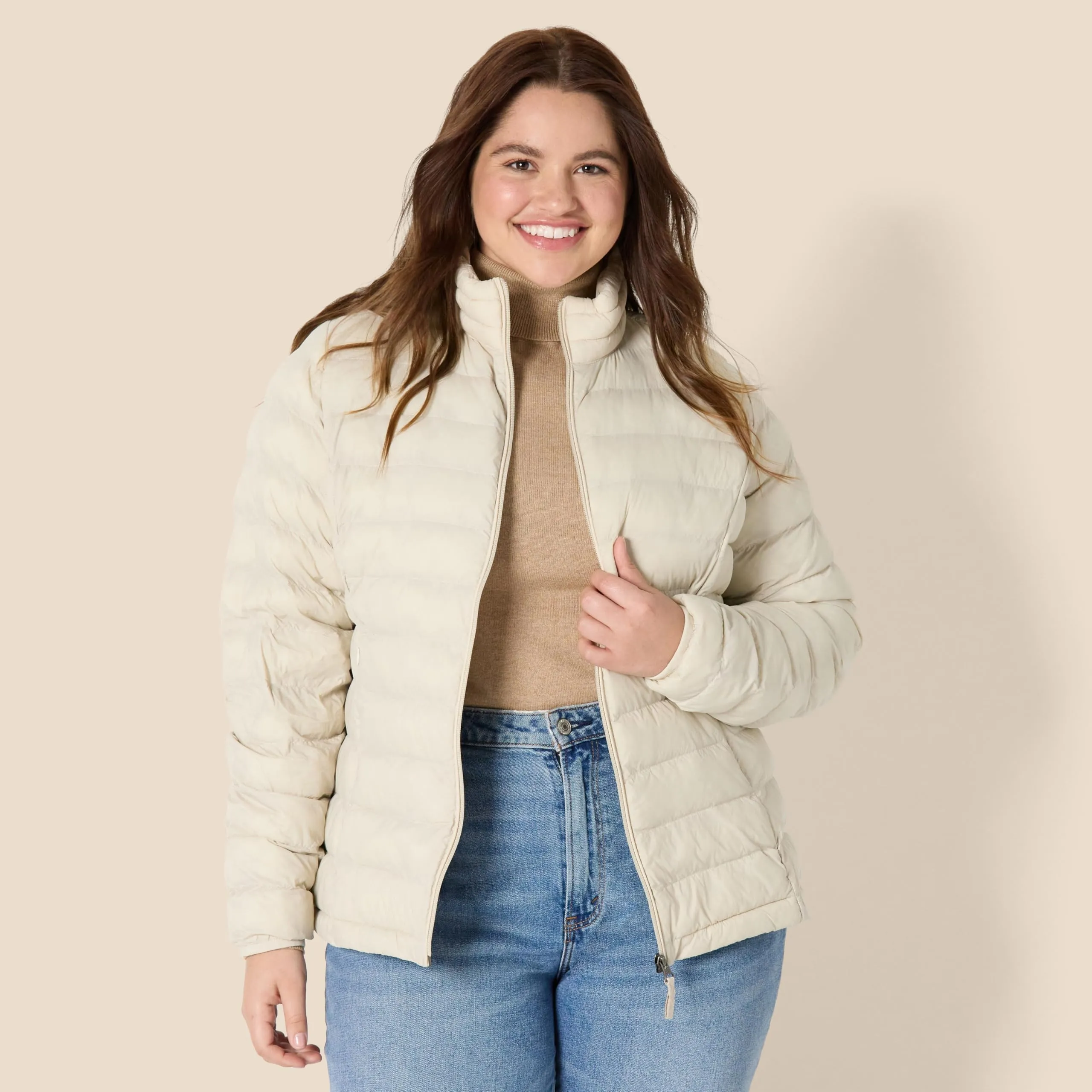 Amazon Essentials Piumino leggero resistente all'acqua ripiegabile Donna, Grigio Pietra, L - immagine 5