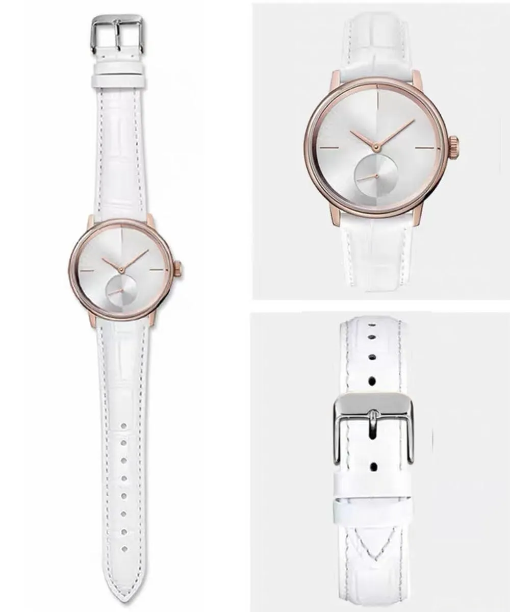 FOUUA Cinturino per Orologio in Pelle Italiana Grana Alligatore 20mm Bianco-Argento - immagine 5