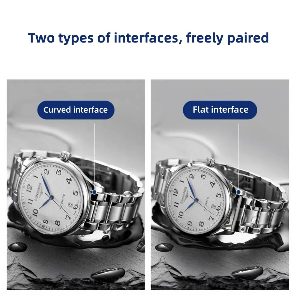 HEYOZURY Cinturino per Orologio in Acciaio Inossidabile 20mm Argento - immagine 5