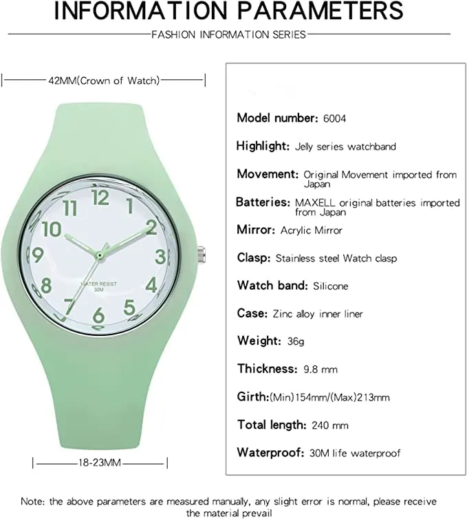 Forrader Orologio Sportivo da Donna in Silicone, Impermeabile, Verde - immagine 2