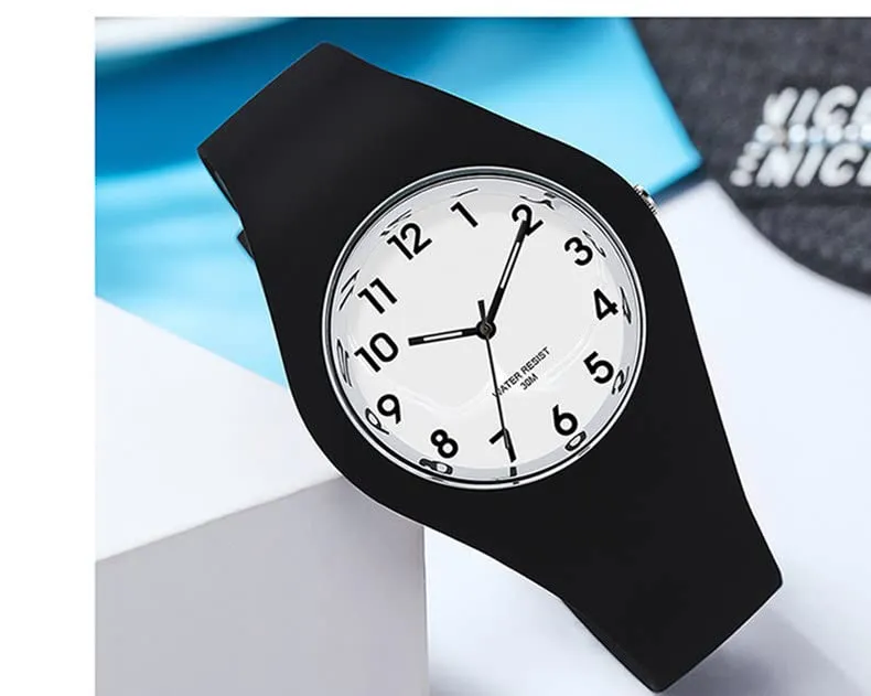 Forrader Orologio Sportivo da Donna, cinturino in silicone, analogico, impermeabile, Nero/Bianco - immagine 2