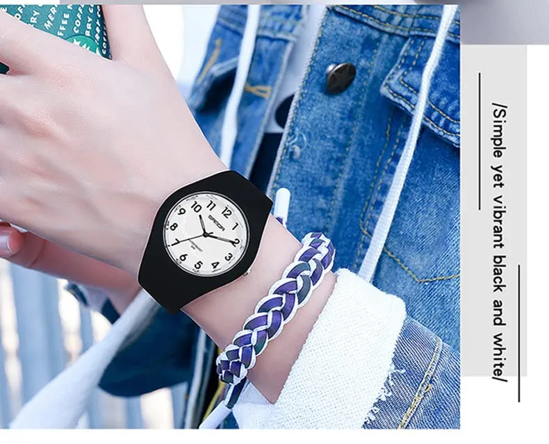 Forrader Orologio Sportivo da Donna, cinturino in silicone, analogico, impermeabile, Nero/Bianco - immagine 5