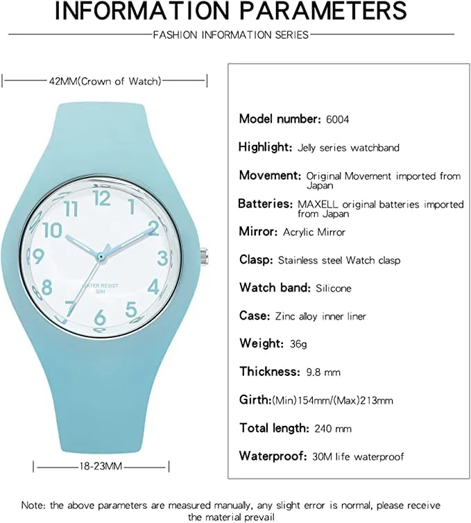 Forrader Orologio Sportivo da Donna in Silicone, Analogico al Quarzo, Impermeabile, Blu - immagine 2