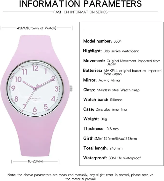 Forrader Orologio Sportivo da Donna in Silicone, Analogico, Impermeabile, Viola - immagine 2