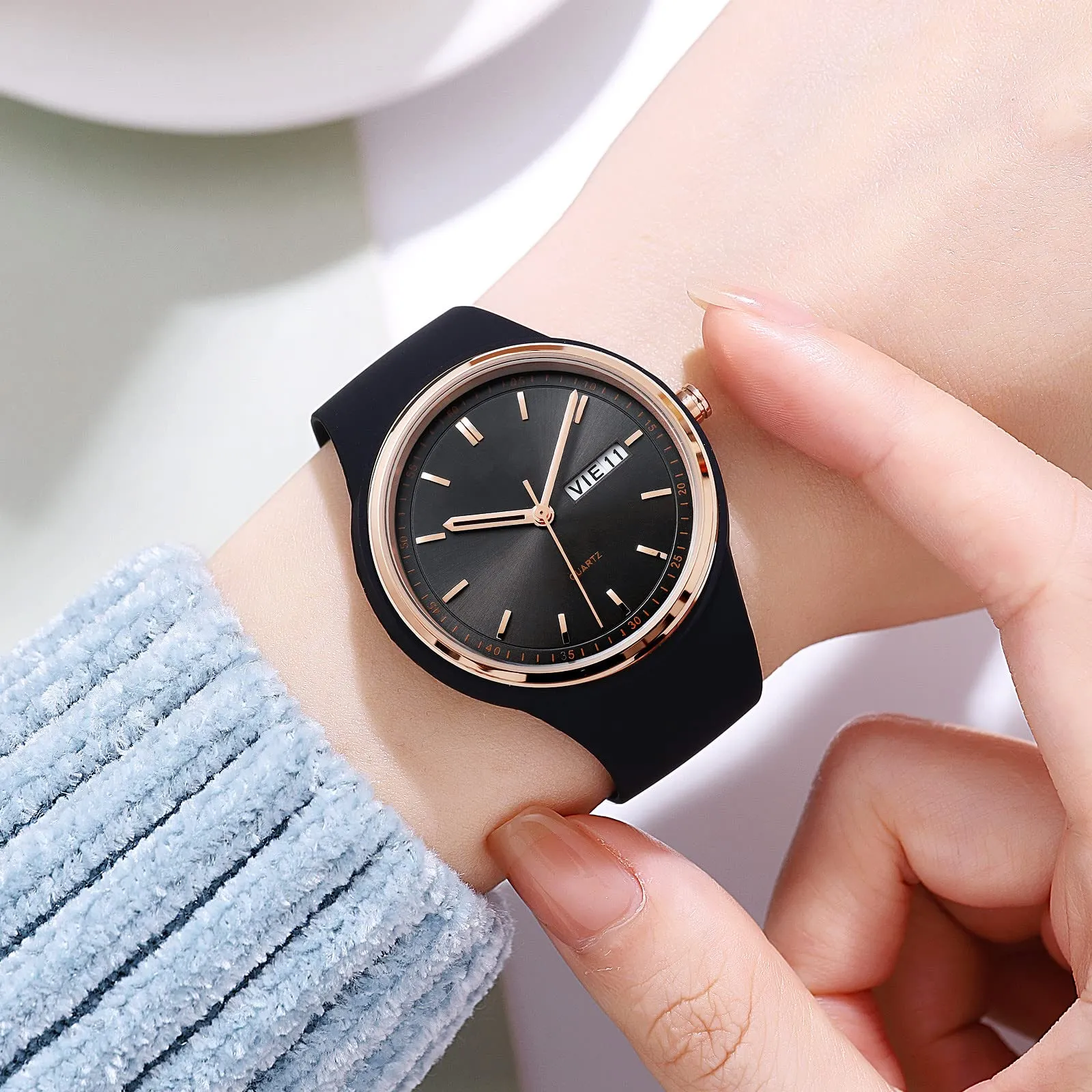 Forrader Orologio Sportivo da Donna Analogico al Quarzo in Silicone Impermeabile 30m - immagine 6