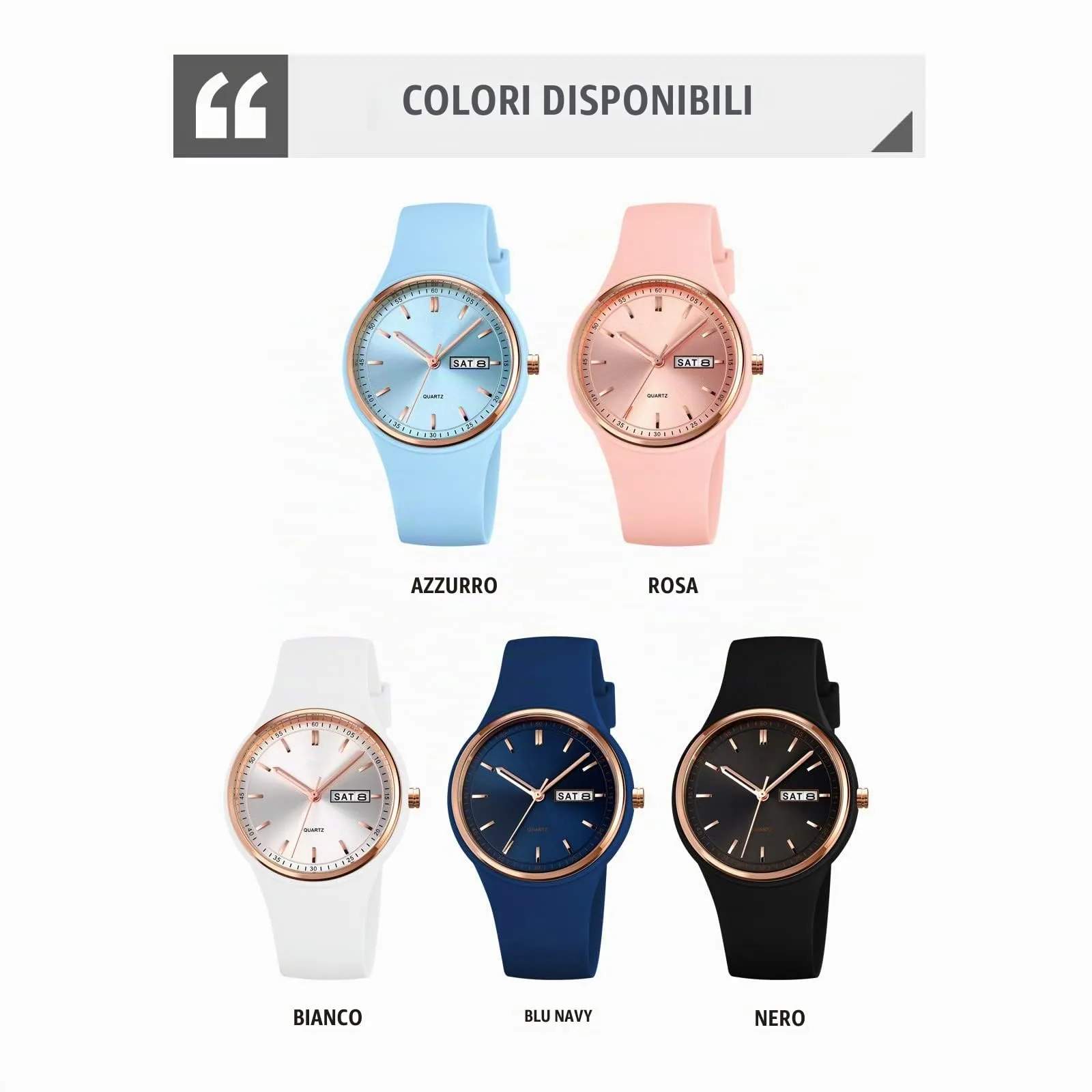 Forrader Orologio Sportivo da Donna Analogico al Quarzo in Silicone Impermeabile 30m - immagine 7