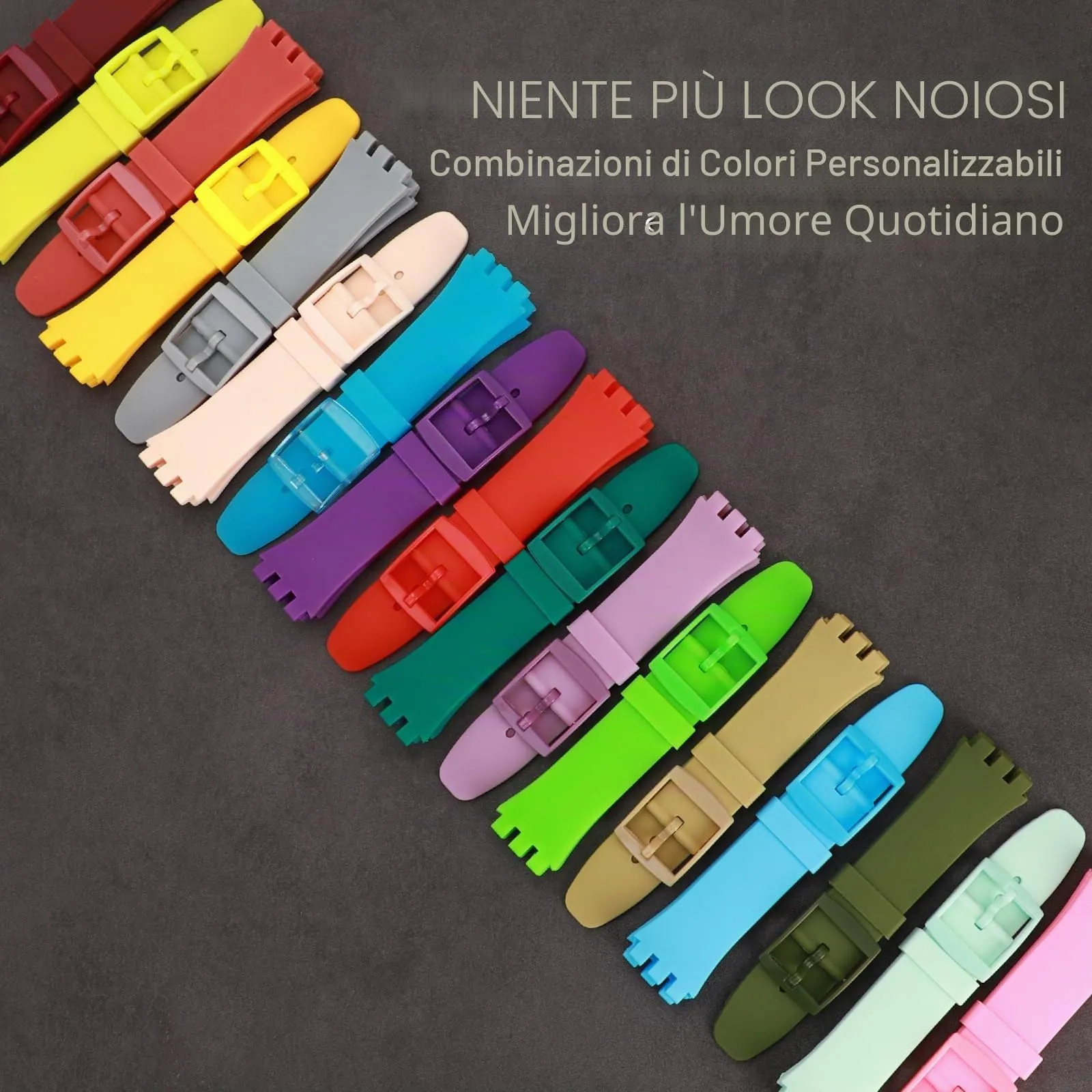 Rihahisy Cinturino di Ricambio in Silicone per Orologio, 19mm, Rosso - immagine 7