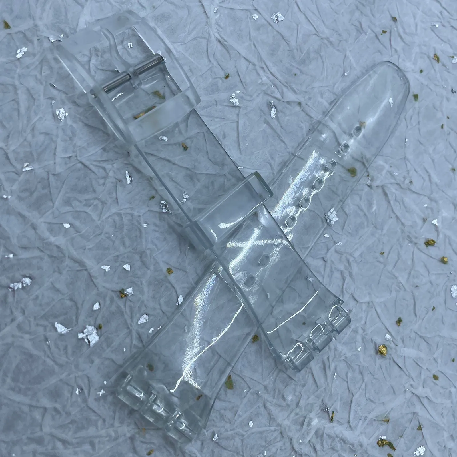 Rihahisy Cinturino di Ricambio in Silicone per Orologio, 19mm, Trasparente - immagine 3