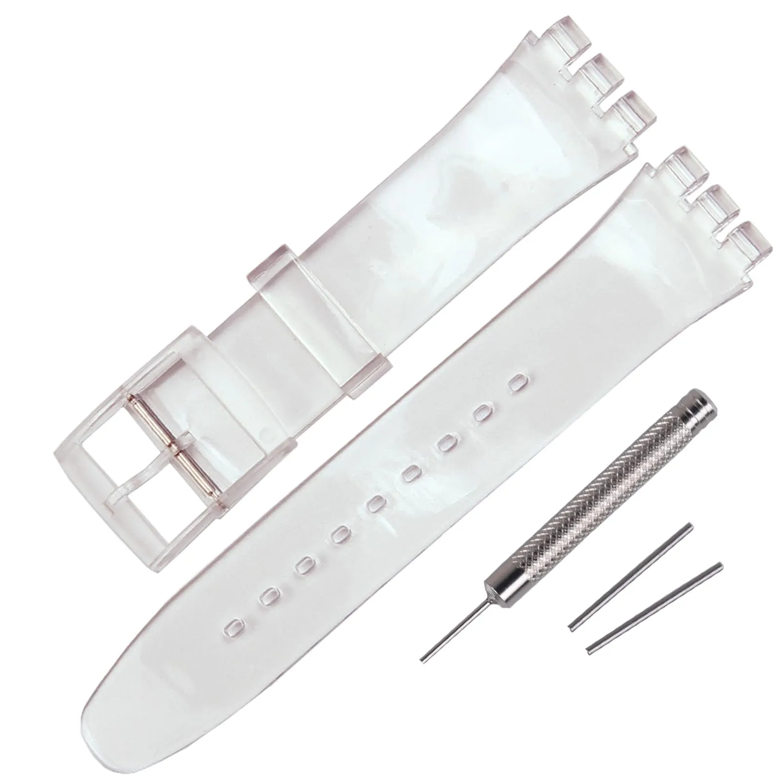 Rihahisy Cinturino di Ricambio in Silicone per Orologio, 19mm, Trasparente - immagine 4
