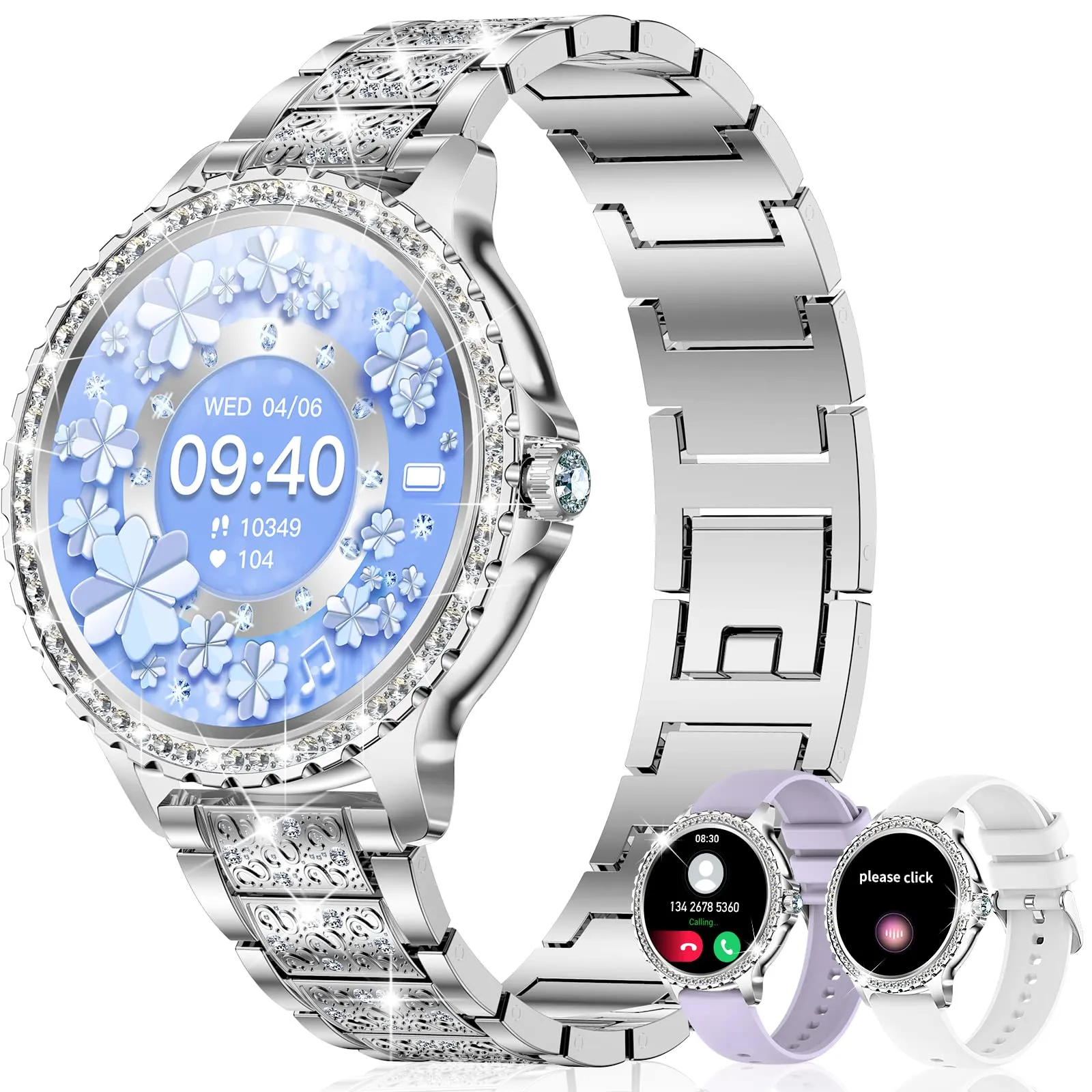 fitonyo Smartwatch Donna Diamond 1.32" con Chiamate, Whatsapp, Cardiofrequenzimetro, SpO2 e Monitoraggio del Sonno per iOS e Android - immagine 1