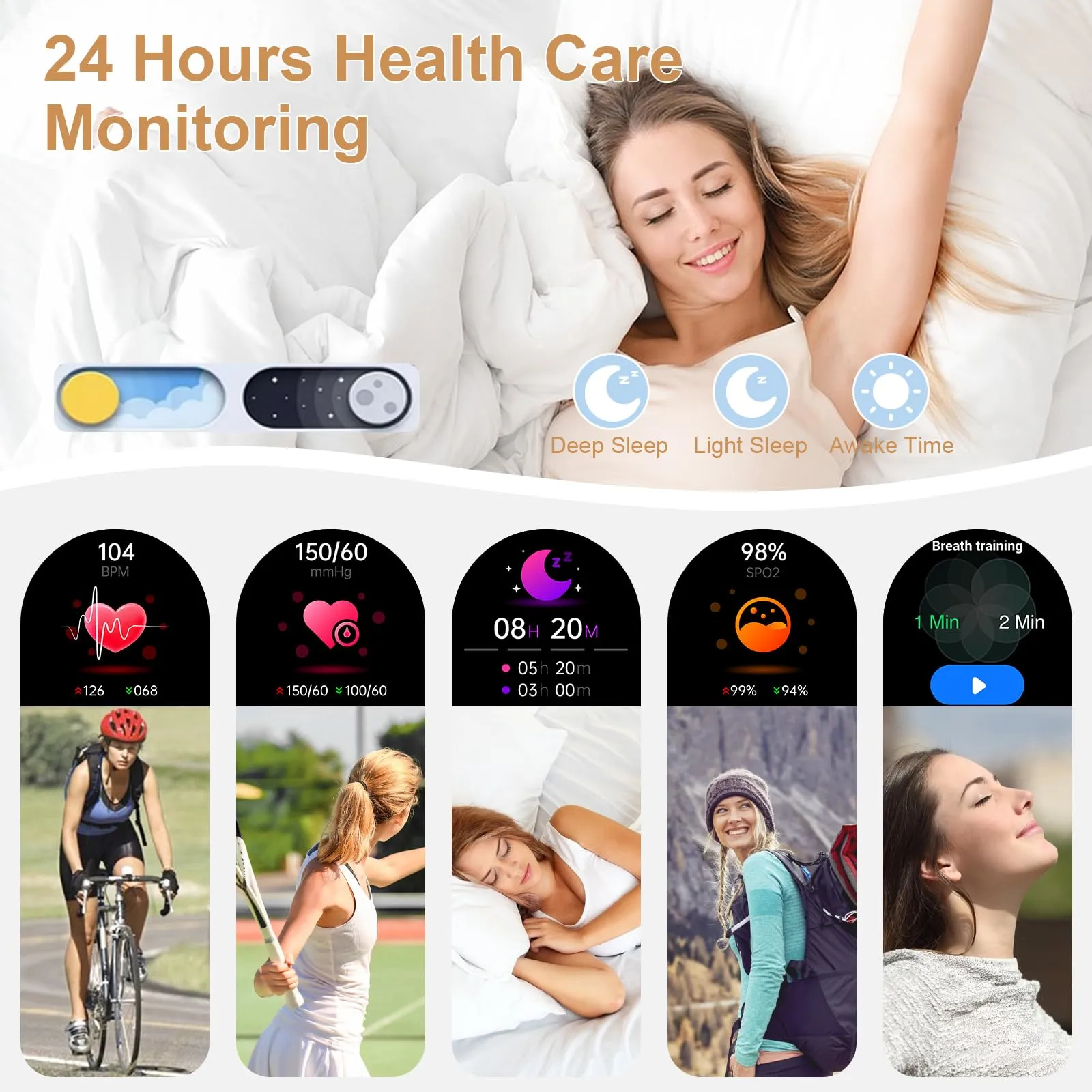 fitonyo Smartwatch Donna Diamond 1.32" con Chiamate, Whatsapp, Cardiofrequenzimetro, SpO2 e Monitoraggio del Sonno per iOS e Android - immagine 4