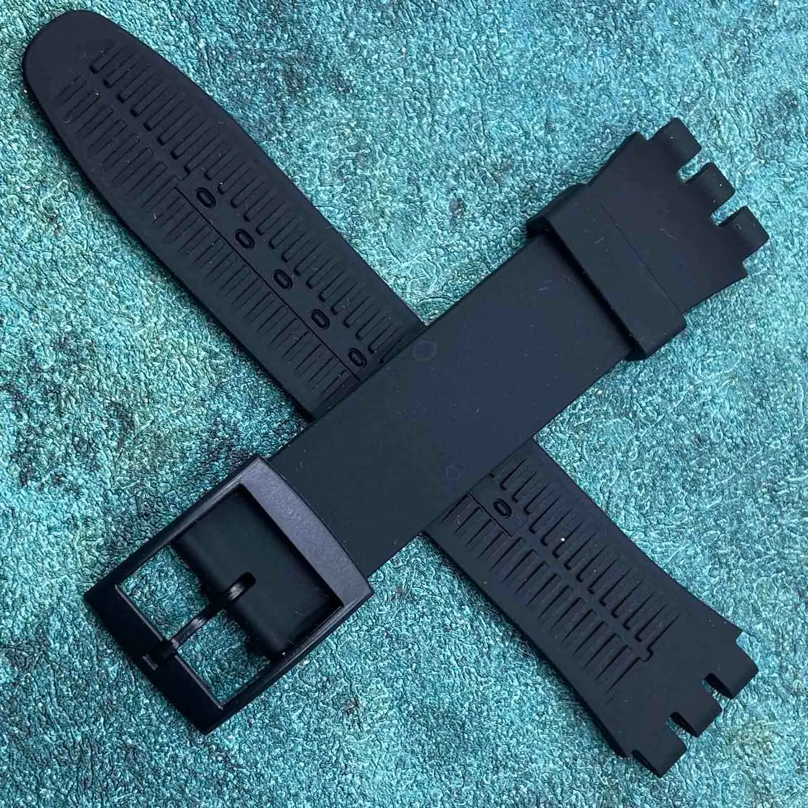 Rihahisy Cinturino in Silicone per Swatch, 20mm, Nero - immagine 2