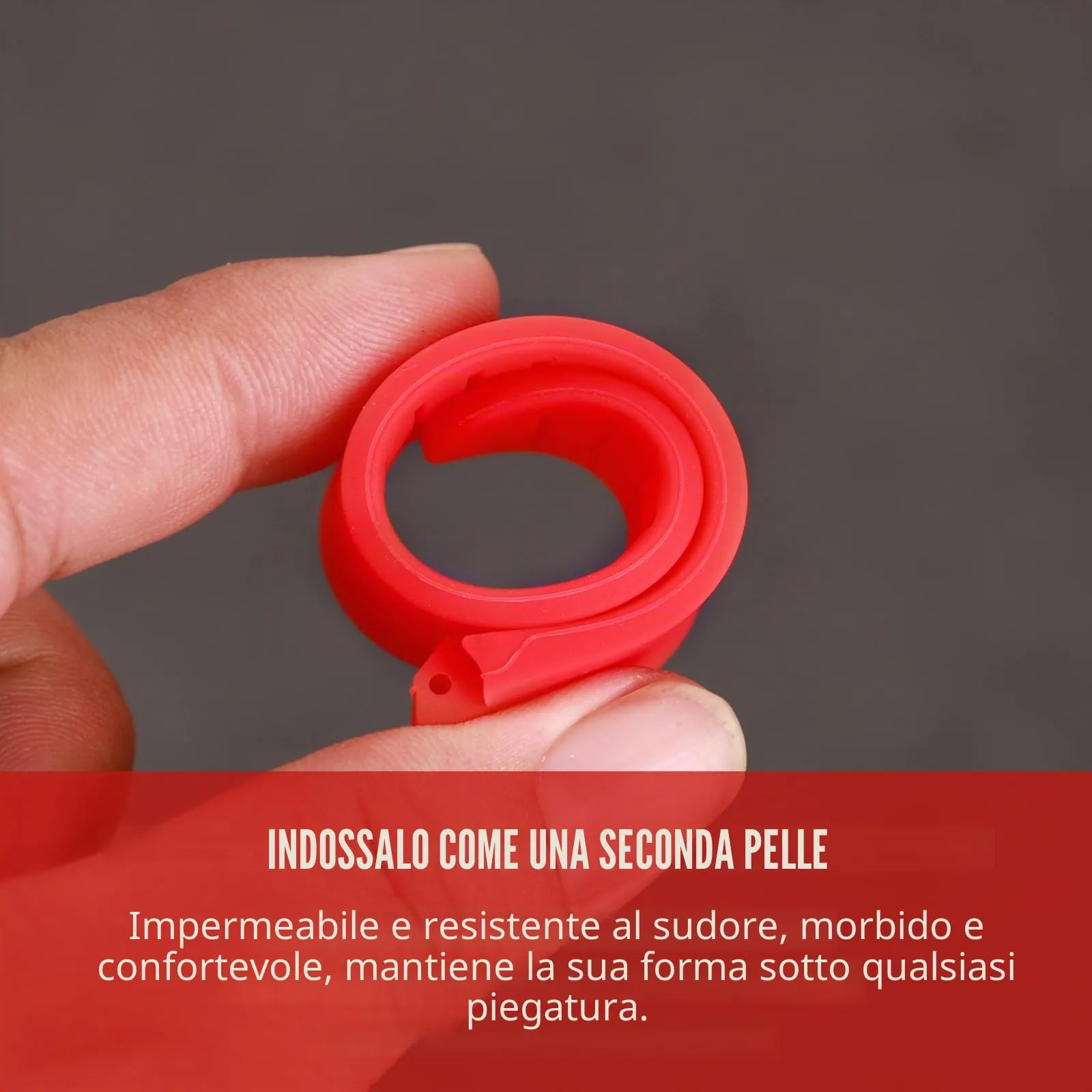 Rihahisy Cinturino di ricambio in silicone per orologio, 17mm, Rosso - immagine 4