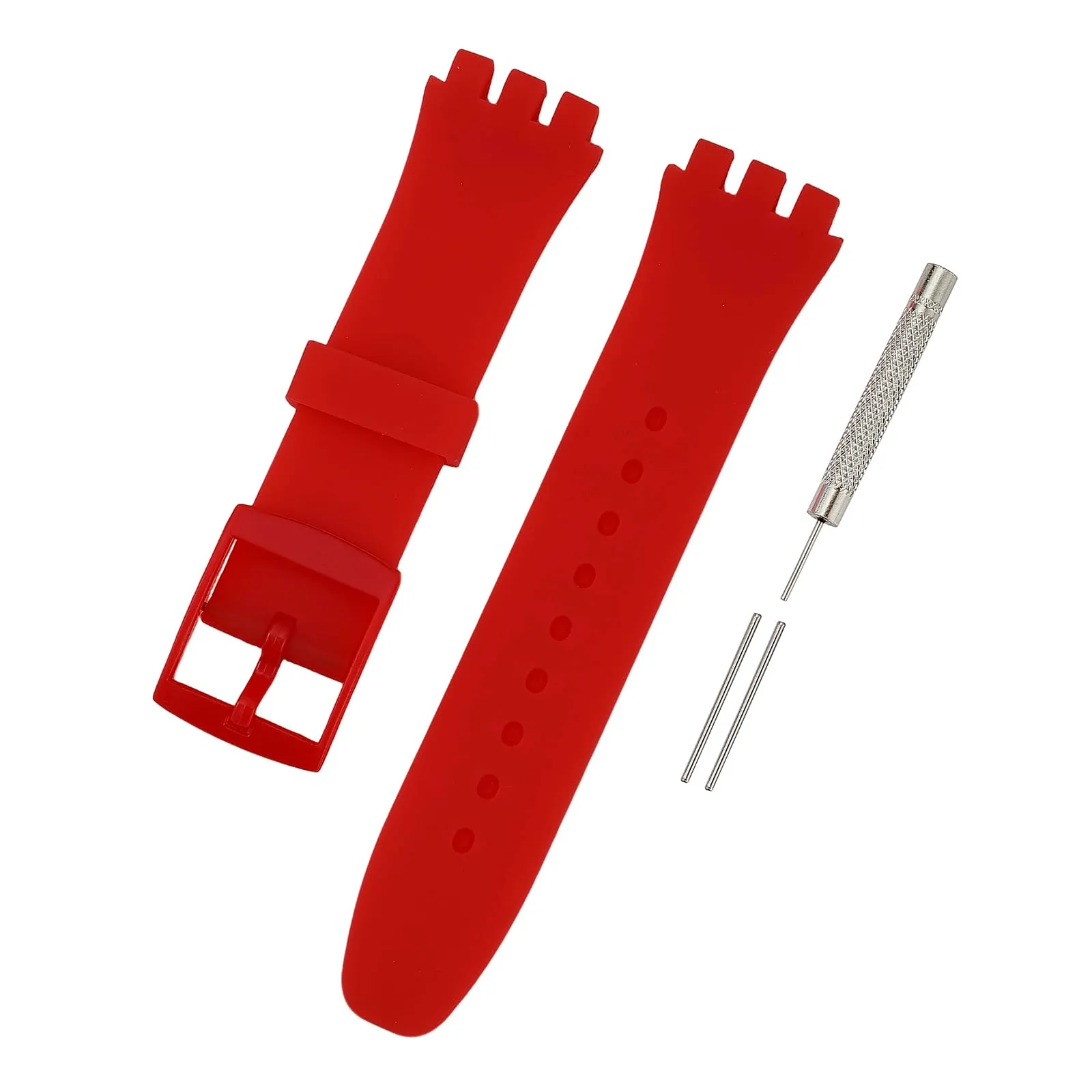 Rihahisy Cinturino di ricambio in silicone per orologio, 17mm, Rosso - immagine 6