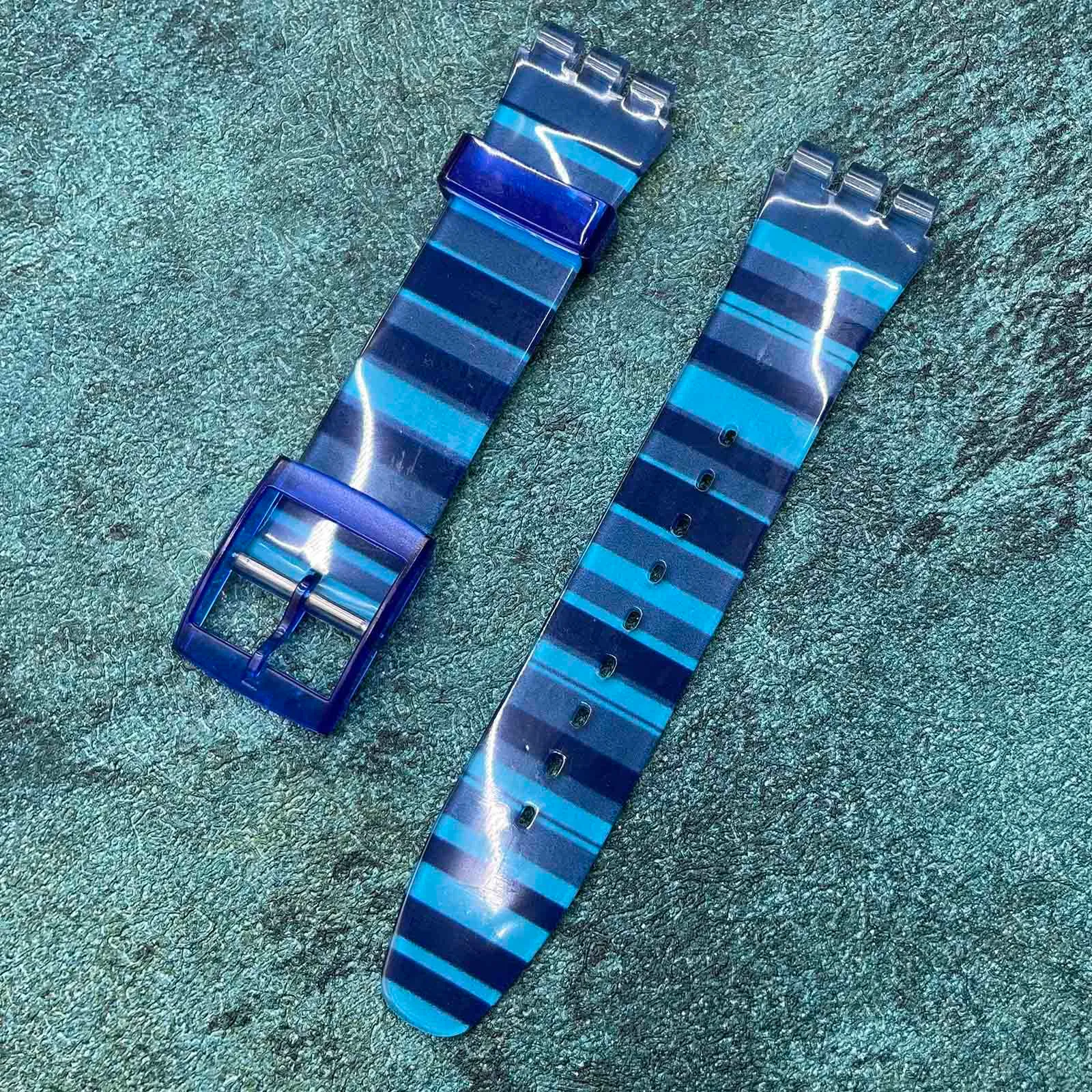 Rihahisy Cinturino di ricambio in silicone per orologio, 17mm, Blu - immagine 2