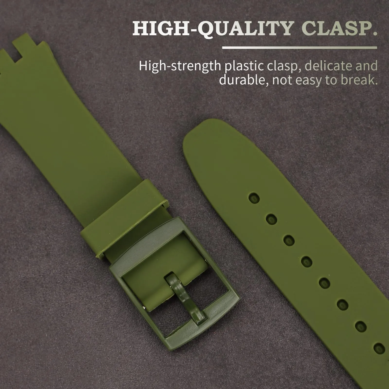 Rihahisy Cinturino di Ricambio in Silicone per Orologio, 17mm, Ambra - immagine 3