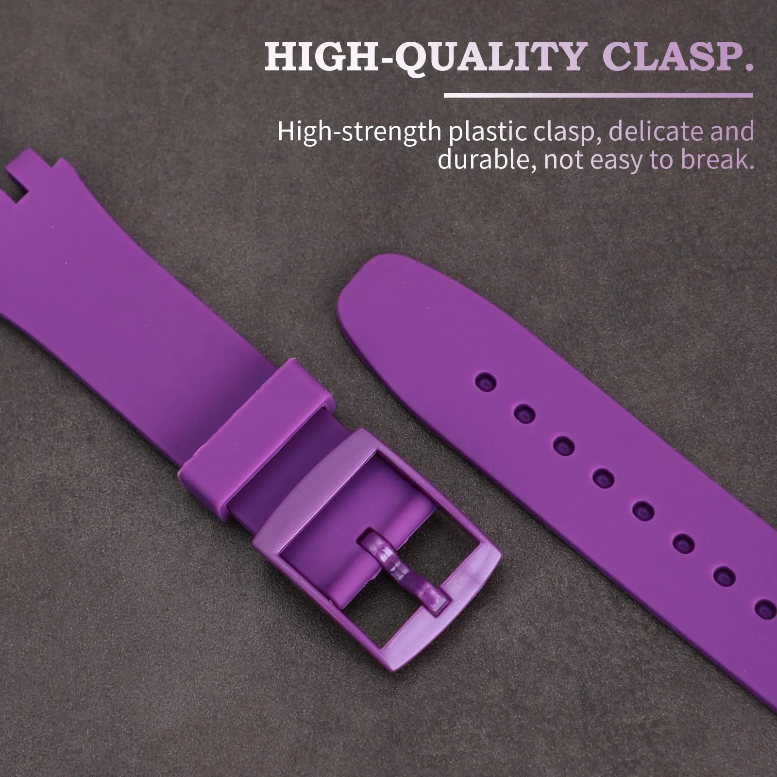 Rihahisy Cinturino in gomma siliconica per Swatch 17mm Pansy - immagine 3