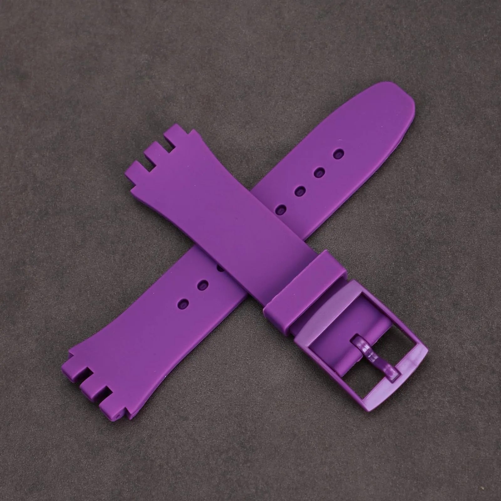 Rihahisy Cinturino in gomma siliconica per Swatch 17mm Pansy - immagine 5