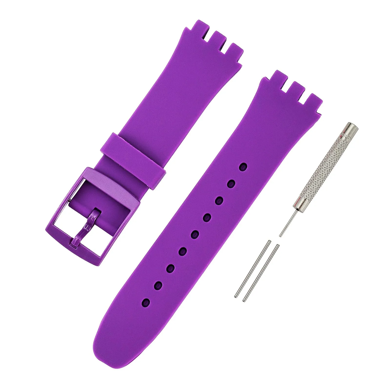 Rihahisy Cinturino in gomma siliconica per Swatch 17mm Pansy - immagine 6