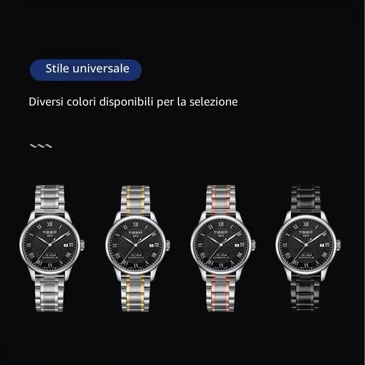 HEYOZURY Cinturino per Orologio in Acciaio Inossidabile 20mm Argento/Oro rosa - immagine 7