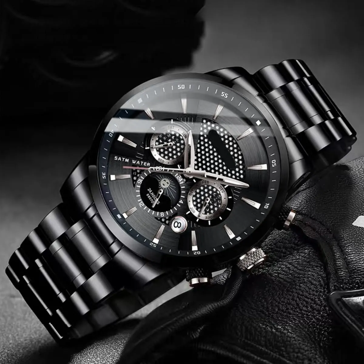 HEYOZURY Cinturino per Orologio in Acciaio Inossidabile 14mm Nero - immagine 5