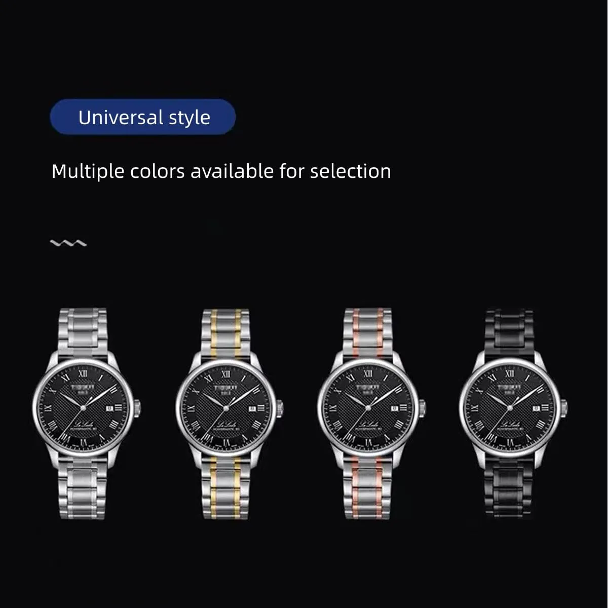 HEYOZURY Cinturino per Orologio in Acciaio Inossidabile 21mm Argento/Oro rosa - immagine 4