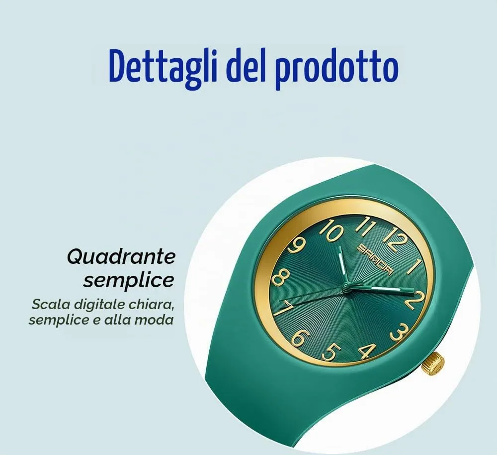 Forrader Orologio da donna impermeabile SD-6186, cinturino in silicone, verde - immagine 3