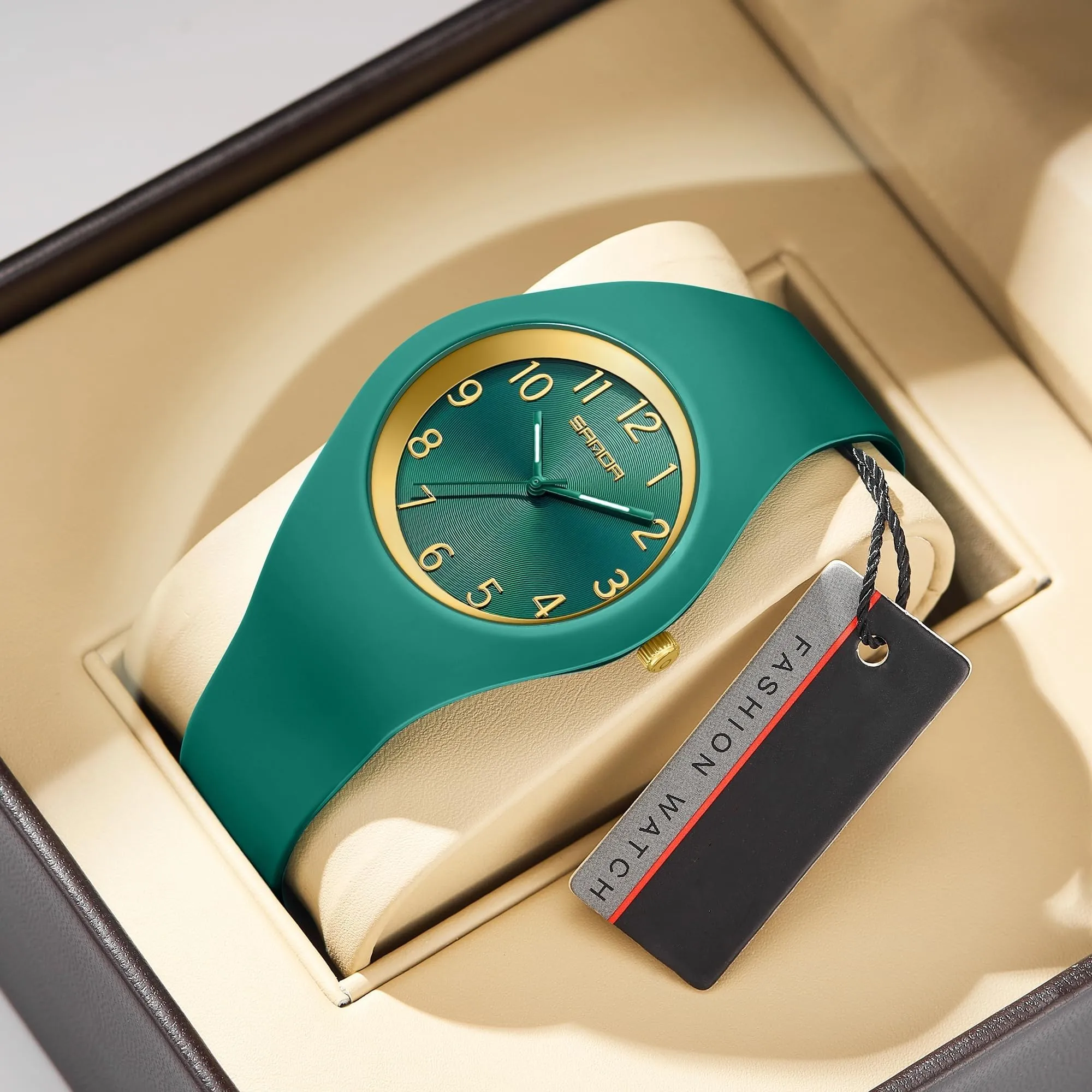 Forrader Orologio da donna impermeabile SD-6186, cinturino in silicone, verde - immagine 7