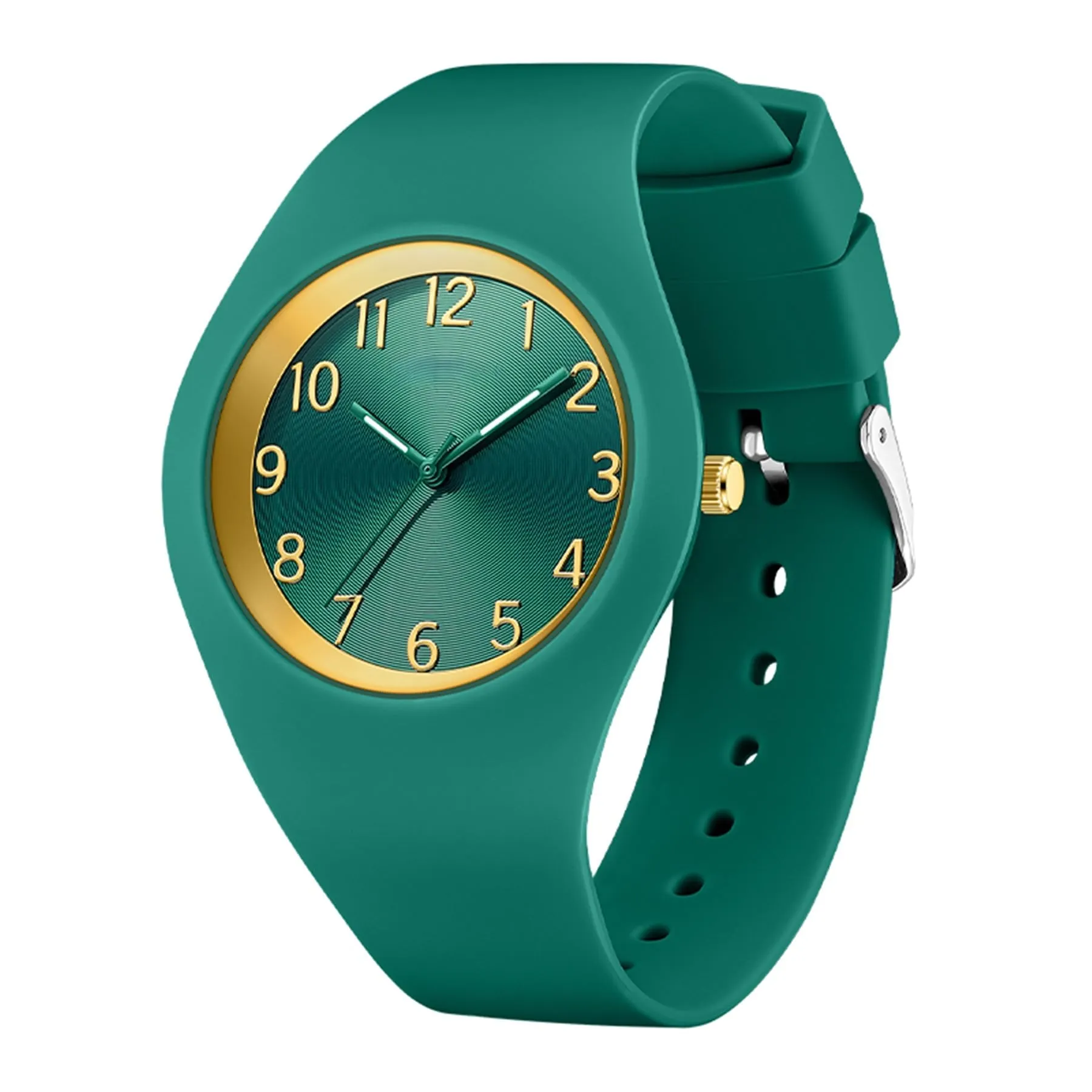 Forrader Orologio da donna impermeabile SD-6186, cinturino in silicone, verde - immagine 9
