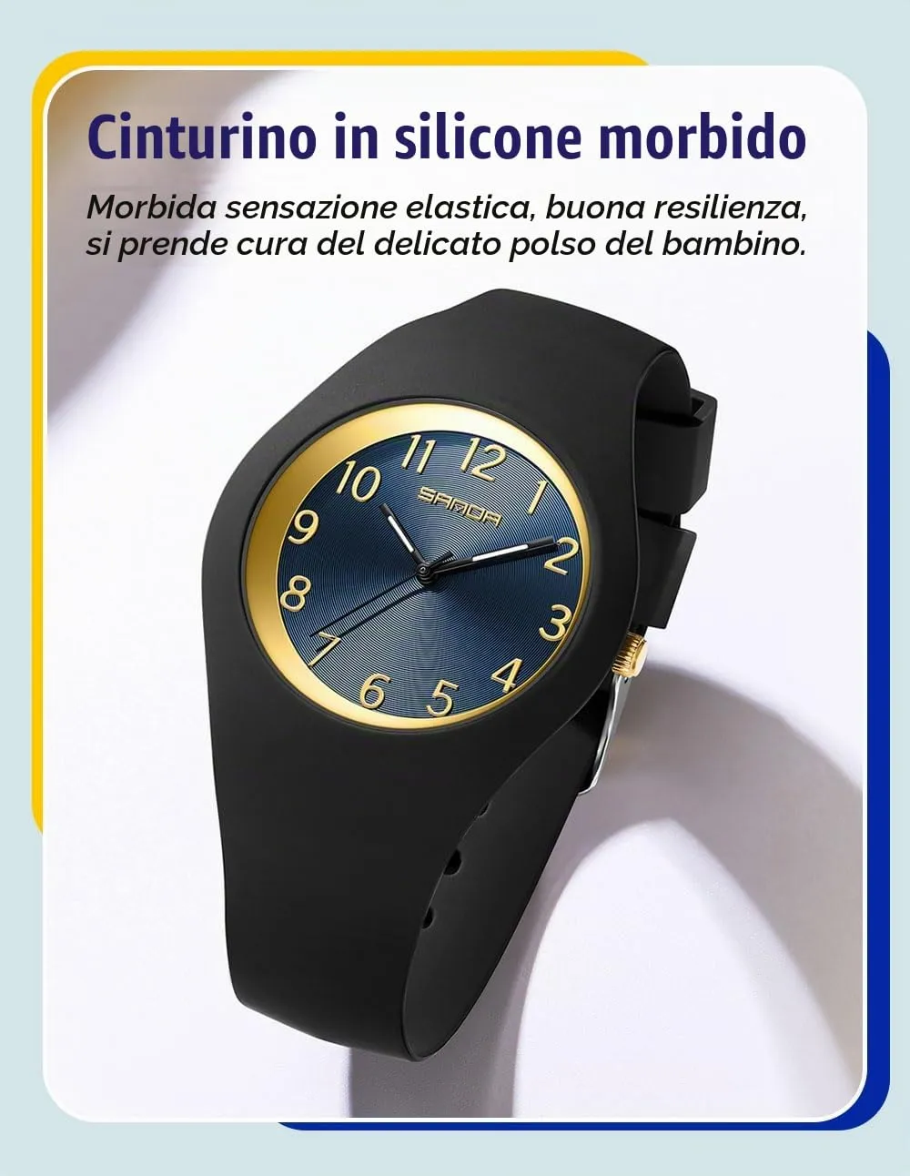 Forrader Orologio da Donna Impermeabile Sportivo con Cinturino in Silicone (Nero/Oro) - immagine 3