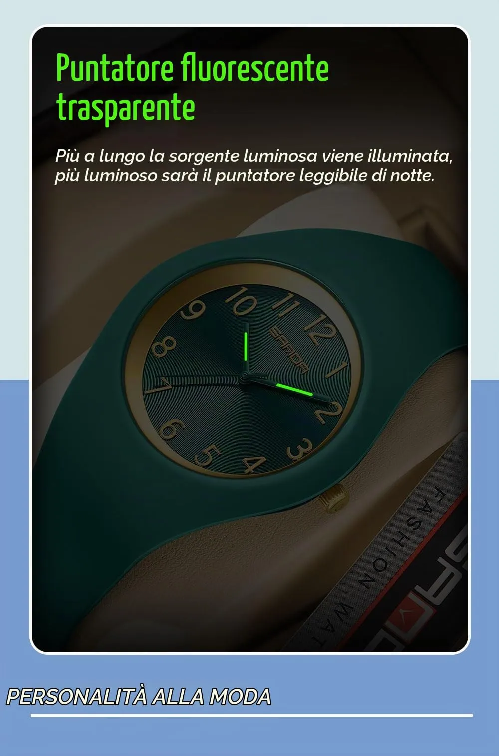 Forrader Orologio da Donna Impermeabile Sportivo con Cinturino in Silicone (Nero/Oro) - immagine 4