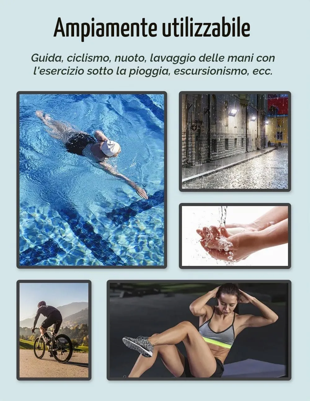 Forrader Orologio da Donna Impermeabile Sportivo con Cinturino in Silicone (Nero/Oro) - immagine 7