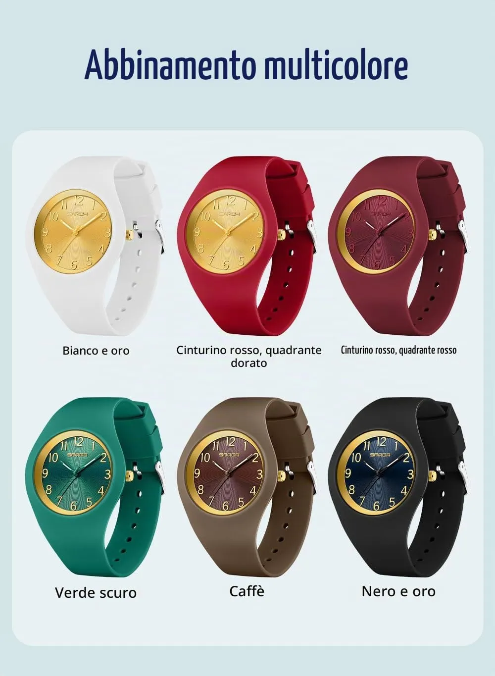 Forrader Orologio da Donna Impermeabile Sportivo con Cinturino in Silicone (Nero/Oro) - immagine 8