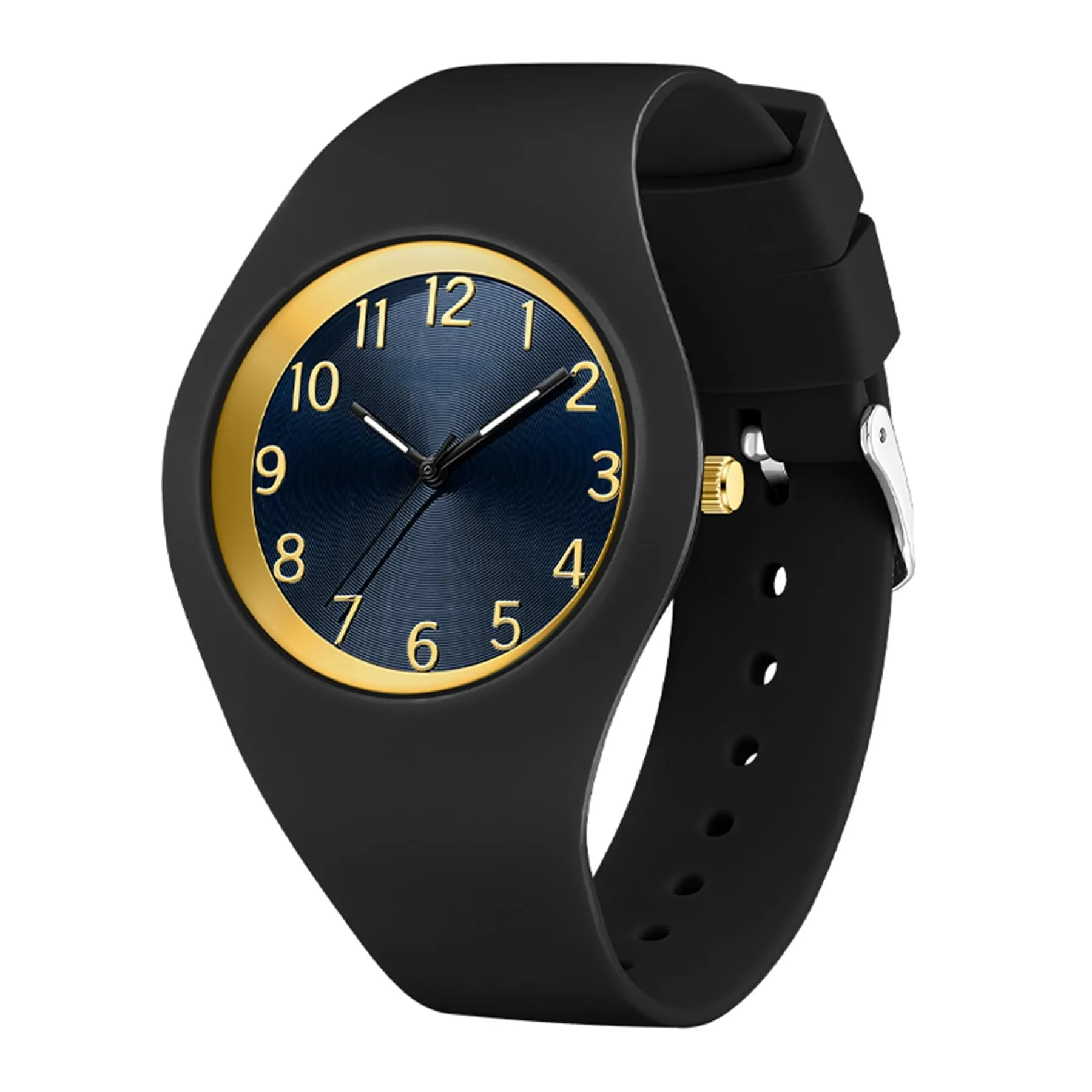 Forrader Orologio da Donna Impermeabile Sportivo con Cinturino in Silicone (Nero/Oro) - immagine 9