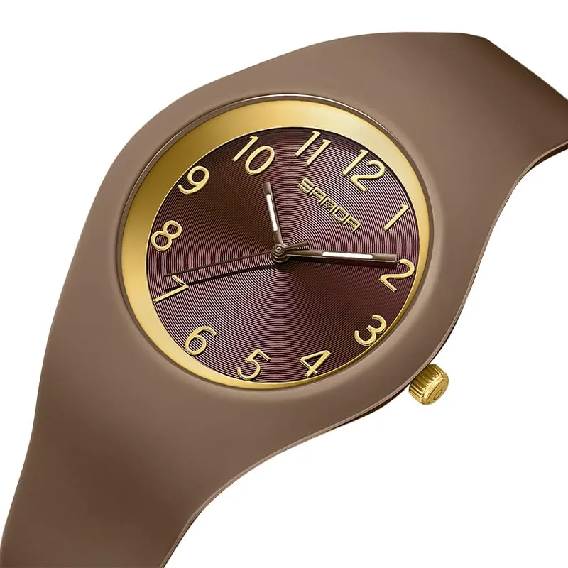 Forrader Orologio da Donna Impermeabile Sportivo con cinturino in silicone (Caffè) - immagine 2