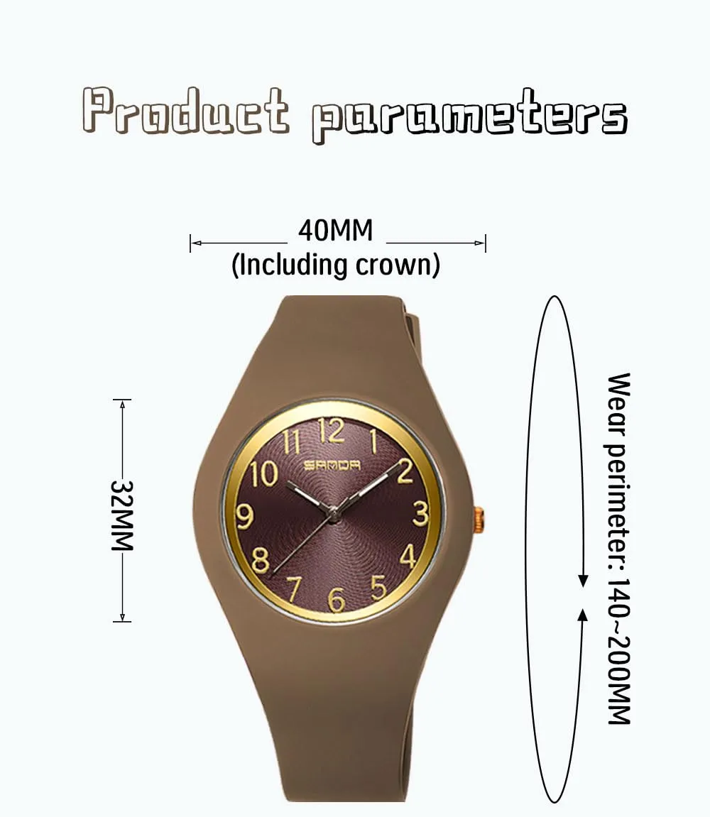 Forrader Orologio da Donna Impermeabile Sportivo con cinturino in silicone (Caffè) - immagine 3