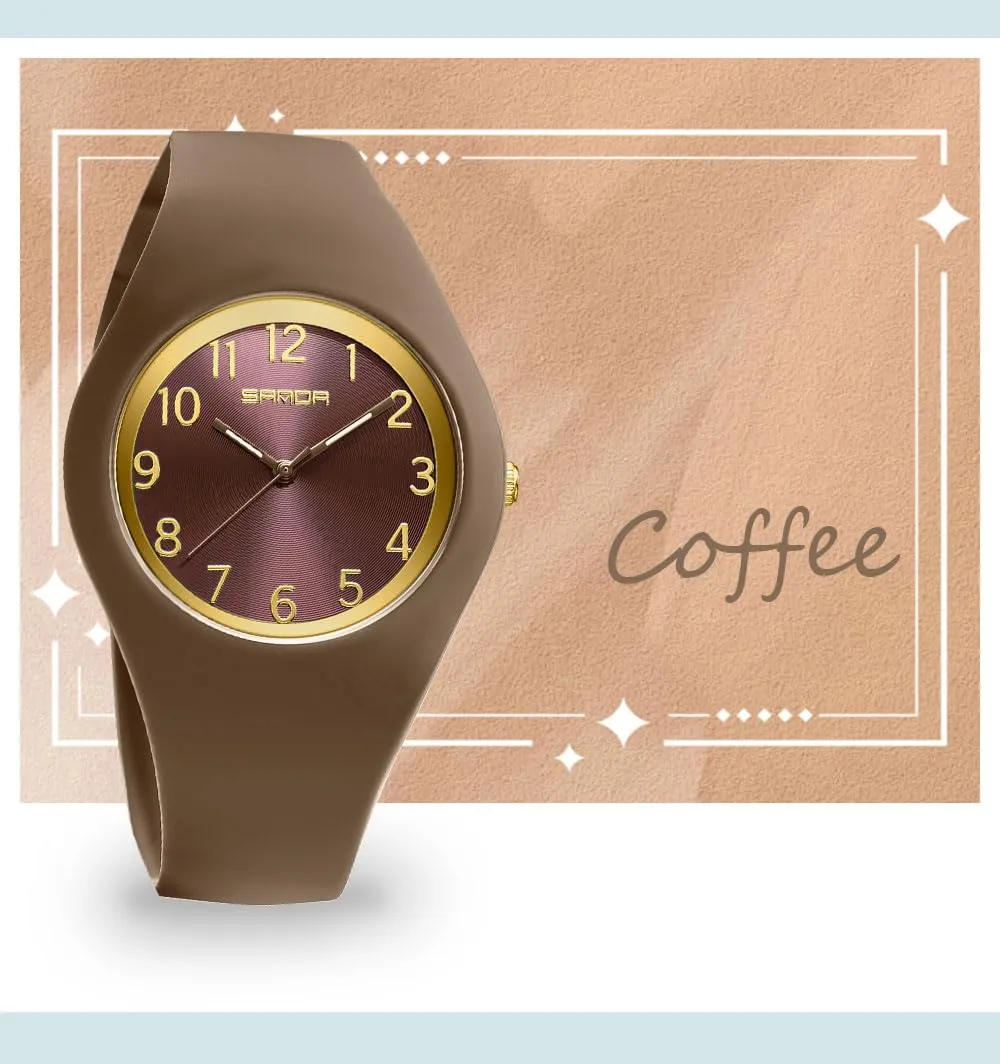 Forrader Orologio da Donna Impermeabile Sportivo con cinturino in silicone (Caffè) - immagine 4