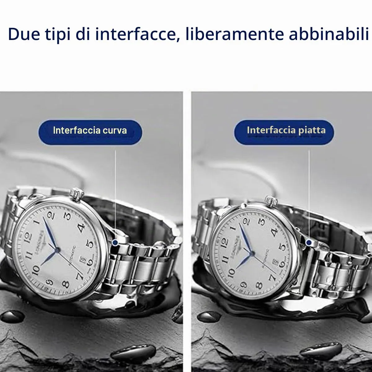 HEYOZURY Cinturino per Orologio in Acciaio Inossidabile 17mm Argento - immagine 4