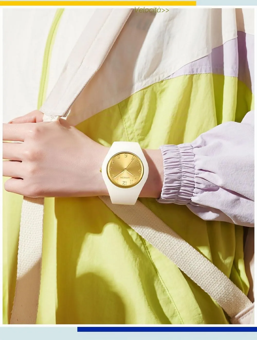 Forrader Orologio da Donna Impermeabile Sportivo con Cinturino in Silicone (Bianco/Oro) - immagine 5