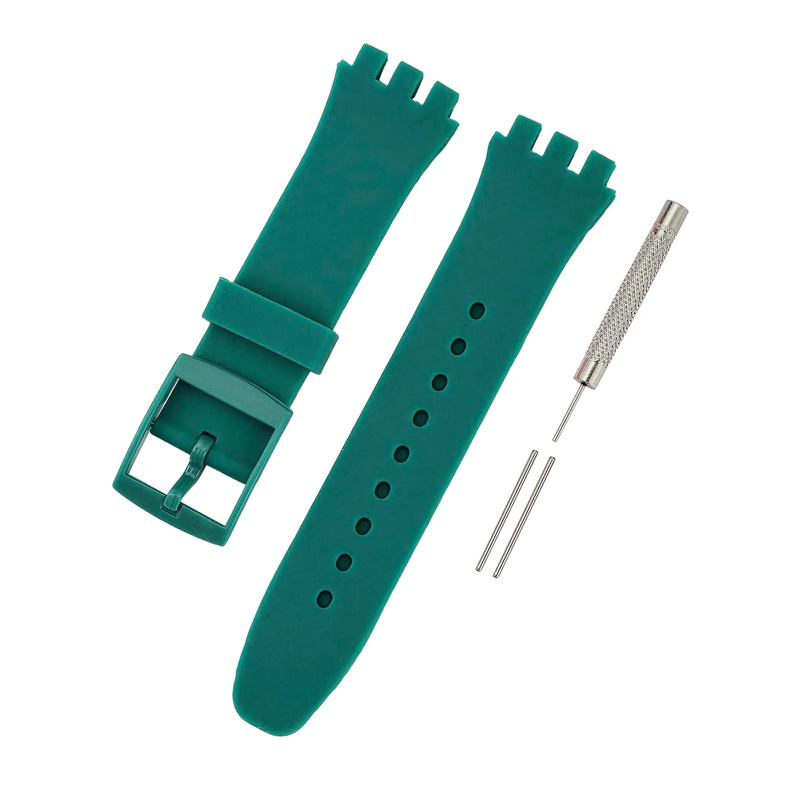 Rihahisy Cinturino in gomma siliconica per Swatch, 17mm - immagine 6