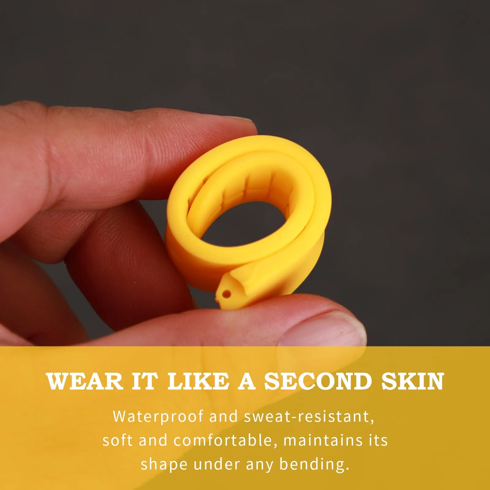 Rihahisy Cinturino in silicone per Swatch, 20mm, Giallo scuro - immagine 4