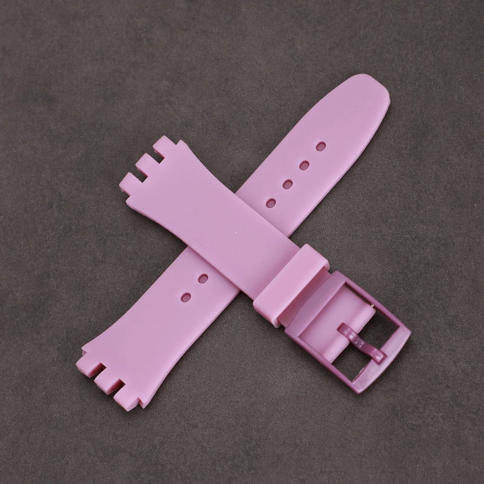 Rihahisy Cinturino in Silicone per Swatch, 20mm, Lilla - immagine 5