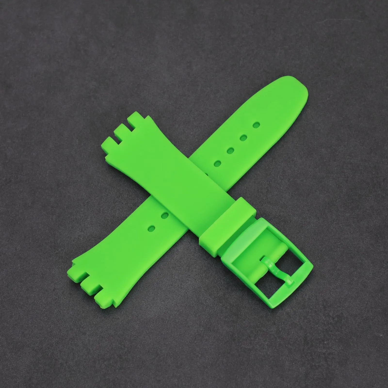 Rihahisy Cinturino in Gomma Siliconica per Swatch, Verde Chiaro, 20mm - immagine 5