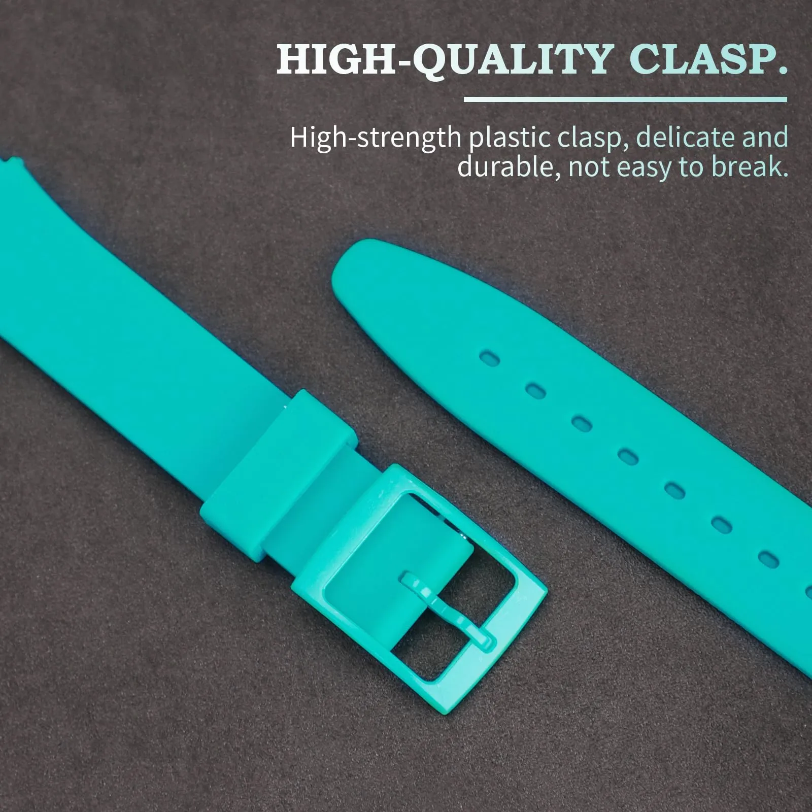 Rihahisy Cinturino in Gomma Siliconica per Swatch, 17mm, Acqua - immagine 4